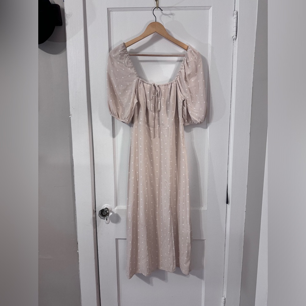 Beige and White Polka Dot Sanctuary Dress